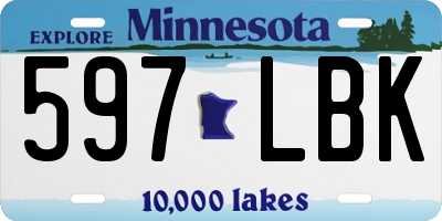 MN license plate 597LBK