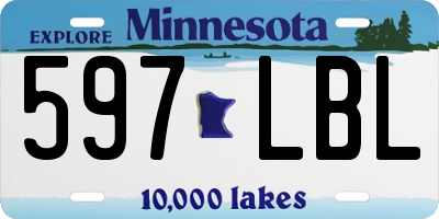 MN license plate 597LBL