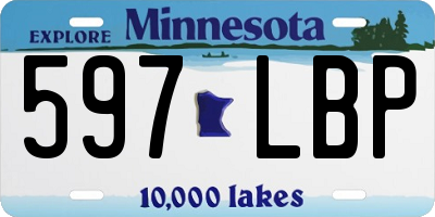 MN license plate 597LBP