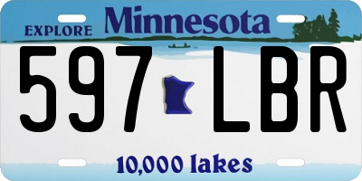 MN license plate 597LBR