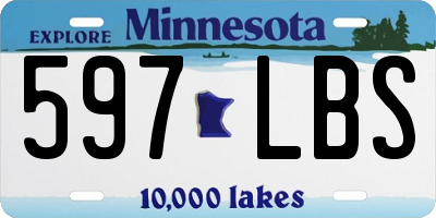 MN license plate 597LBS