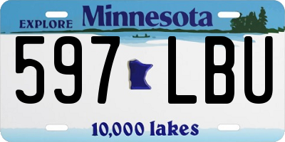 MN license plate 597LBU
