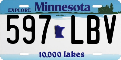 MN license plate 597LBV