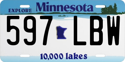 MN license plate 597LBW