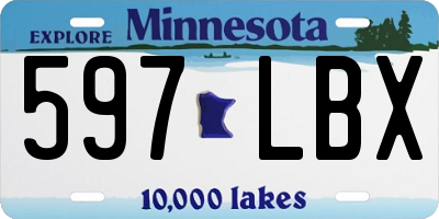 MN license plate 597LBX
