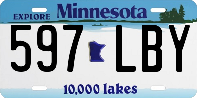 MN license plate 597LBY