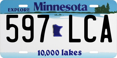 MN license plate 597LCA