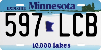 MN license plate 597LCB