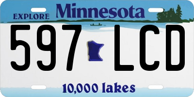 MN license plate 597LCD