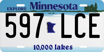 MN license plate 597LCE