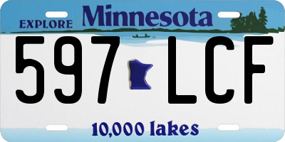 MN license plate 597LCF