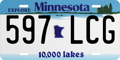 MN license plate 597LCG