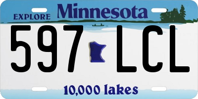 MN license plate 597LCL