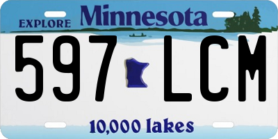 MN license plate 597LCM
