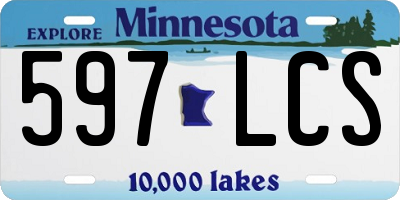 MN license plate 597LCS