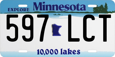 MN license plate 597LCT