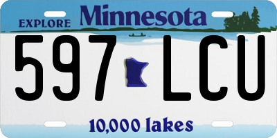 MN license plate 597LCU