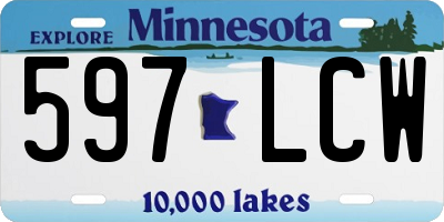 MN license plate 597LCW