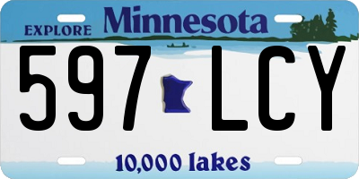 MN license plate 597LCY