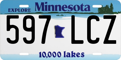 MN license plate 597LCZ