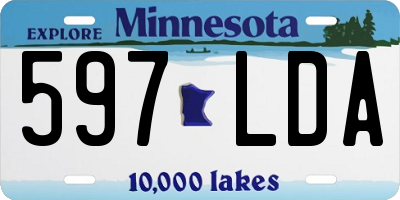 MN license plate 597LDA
