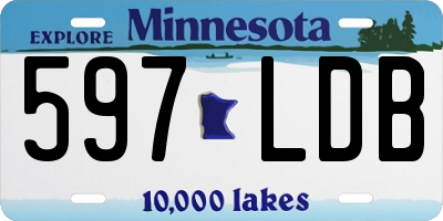 MN license plate 597LDB