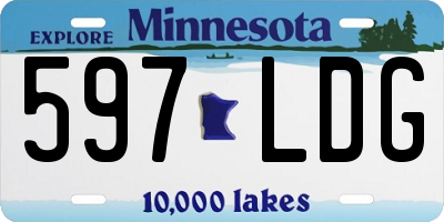 MN license plate 597LDG
