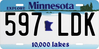 MN license plate 597LDK