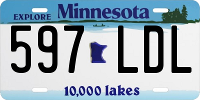 MN license plate 597LDL