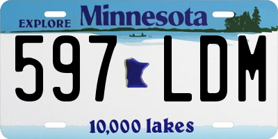 MN license plate 597LDM