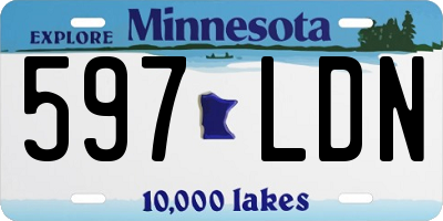 MN license plate 597LDN