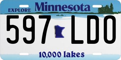 MN license plate 597LDO