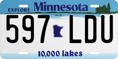 MN license plate 597LDU