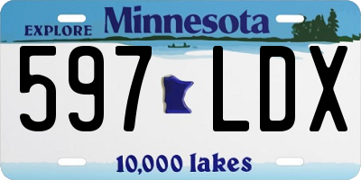 MN license plate 597LDX