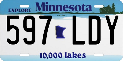 MN license plate 597LDY