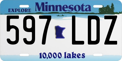 MN license plate 597LDZ