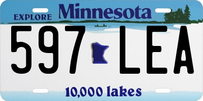 MN license plate 597LEA
