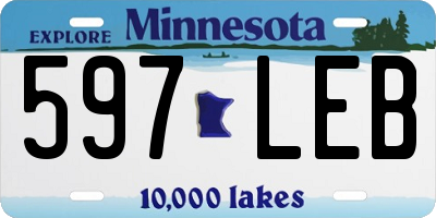 MN license plate 597LEB