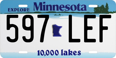 MN license plate 597LEF