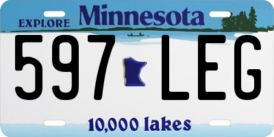 MN license plate 597LEG