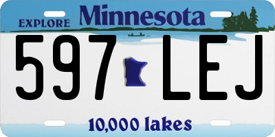 MN license plate 597LEJ