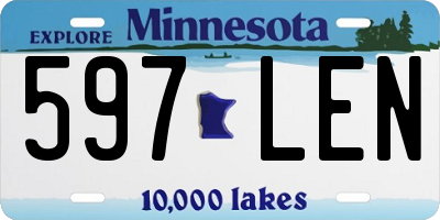 MN license plate 597LEN