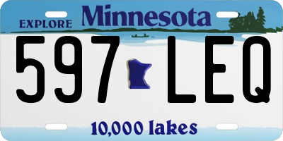 MN license plate 597LEQ