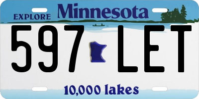 MN license plate 597LET