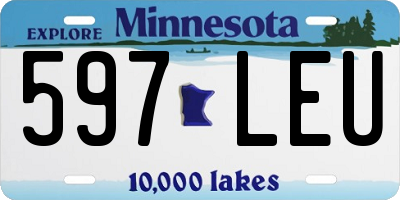 MN license plate 597LEU