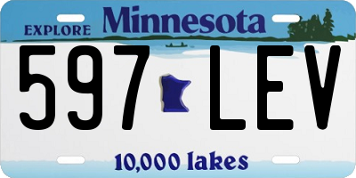 MN license plate 597LEV