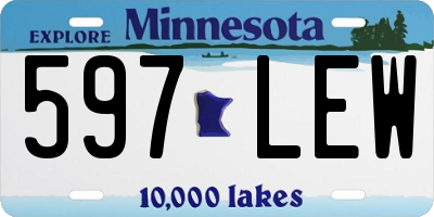 MN license plate 597LEW