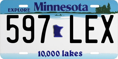 MN license plate 597LEX