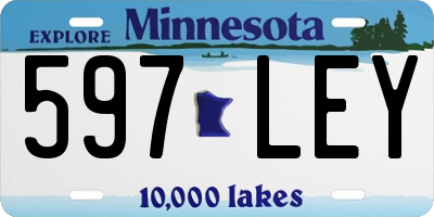 MN license plate 597LEY