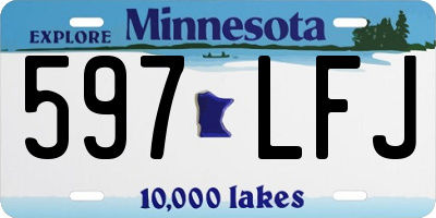 MN license plate 597LFJ